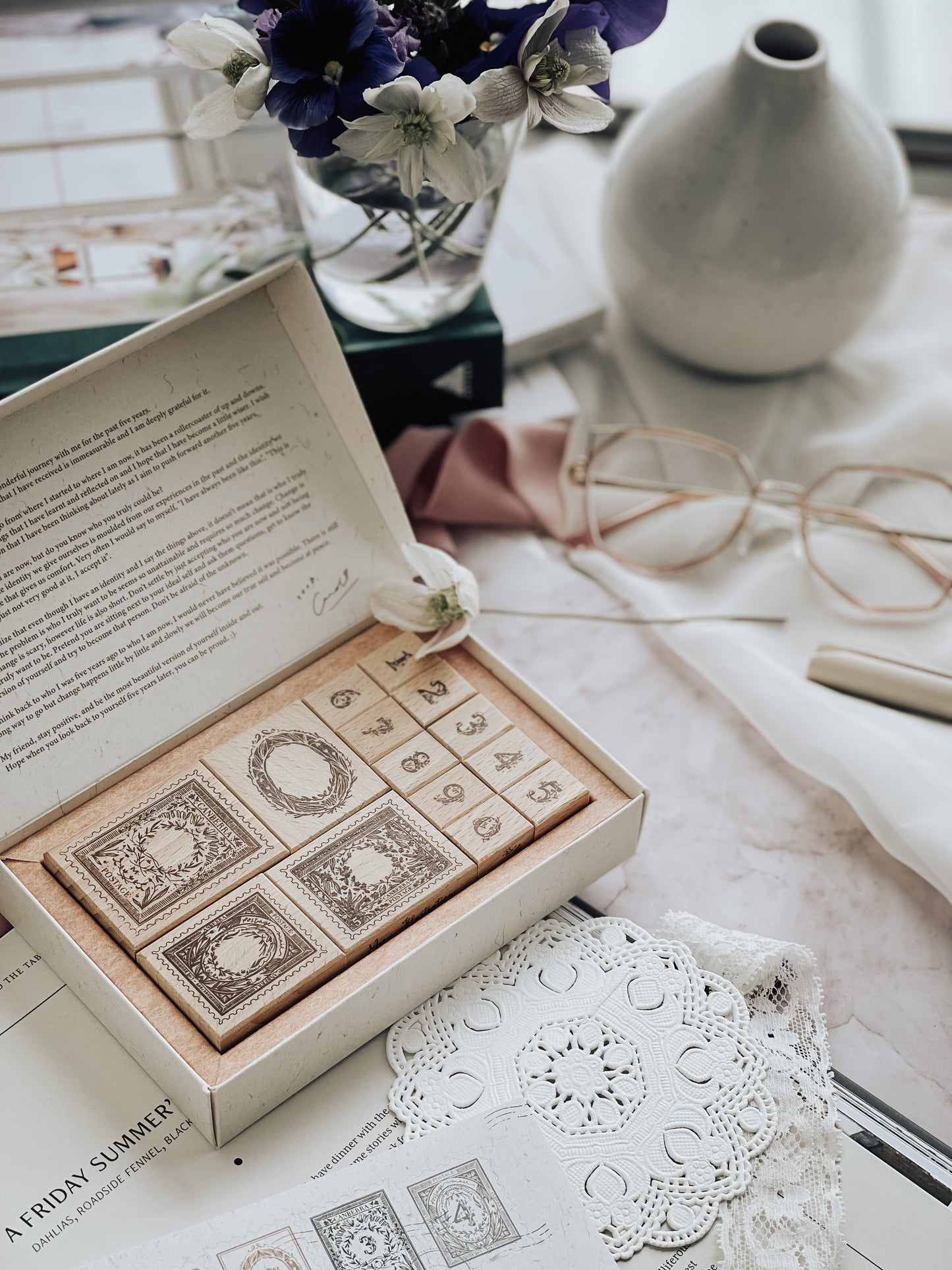 Stamp Set | Stamp Issues in the flower season – Floral Numbers (14 pieces set)