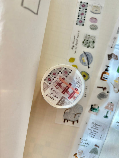 (Stocks In transit) Pion Kiss-cut Washi Tape | Cozy mood (3.5cm)