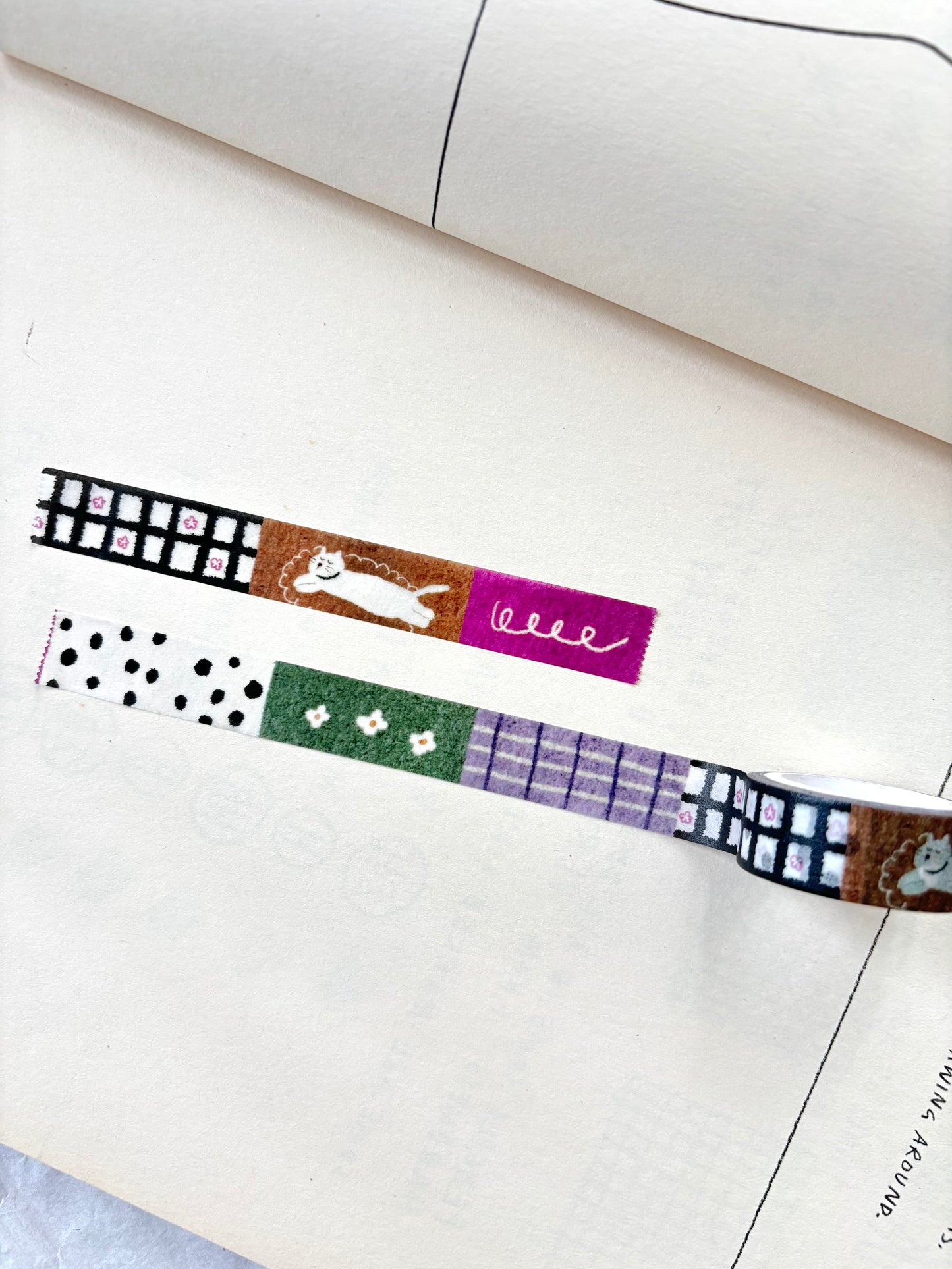 (Stocks In transit) Pion Washi Tape | Deco: Cat on the Rug (1.5cm) (2 designs)