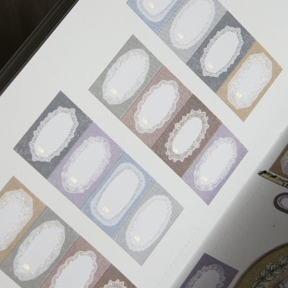 Label Sticker Roll | Whispers of Late Spring – Lace Frame (3cm) (with Gold Foil)