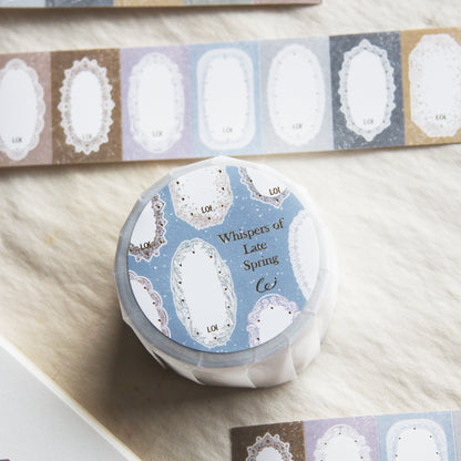 Label Sticker Roll | Whispers of Late Spring – Lace Frame (3cm) (with Gold Foil)