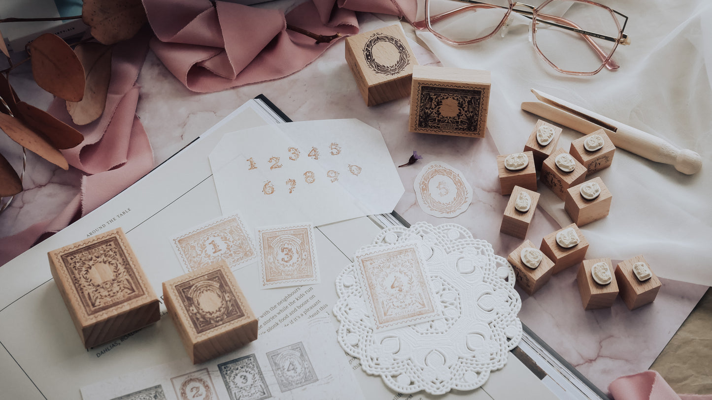 Stamp Set | Stamp Issues in the flower season – Floral Numbers (14 pieces set)