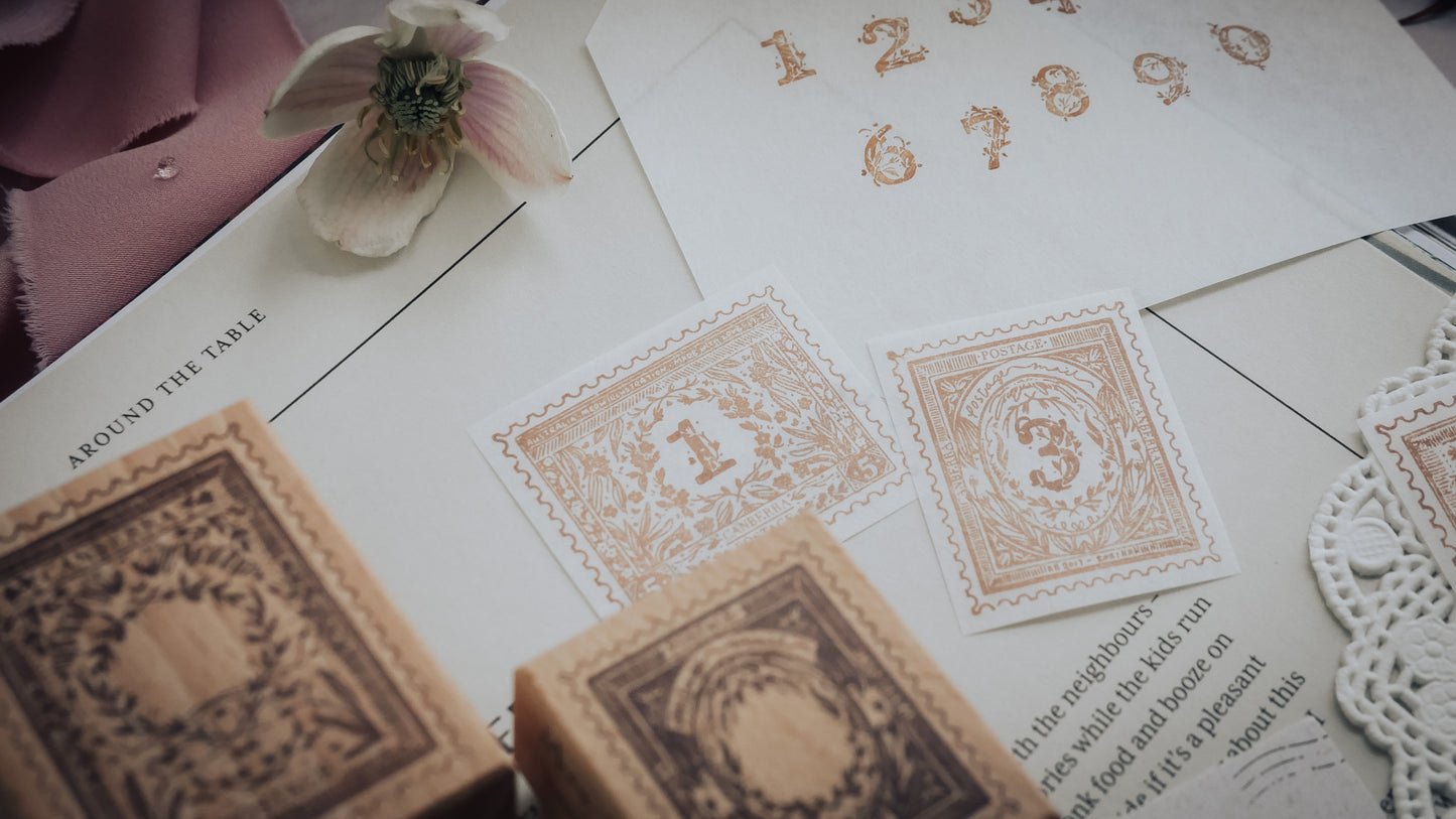 Stamp Set | Stamp Issues in the flower season – Floral Numbers (14 pieces set)