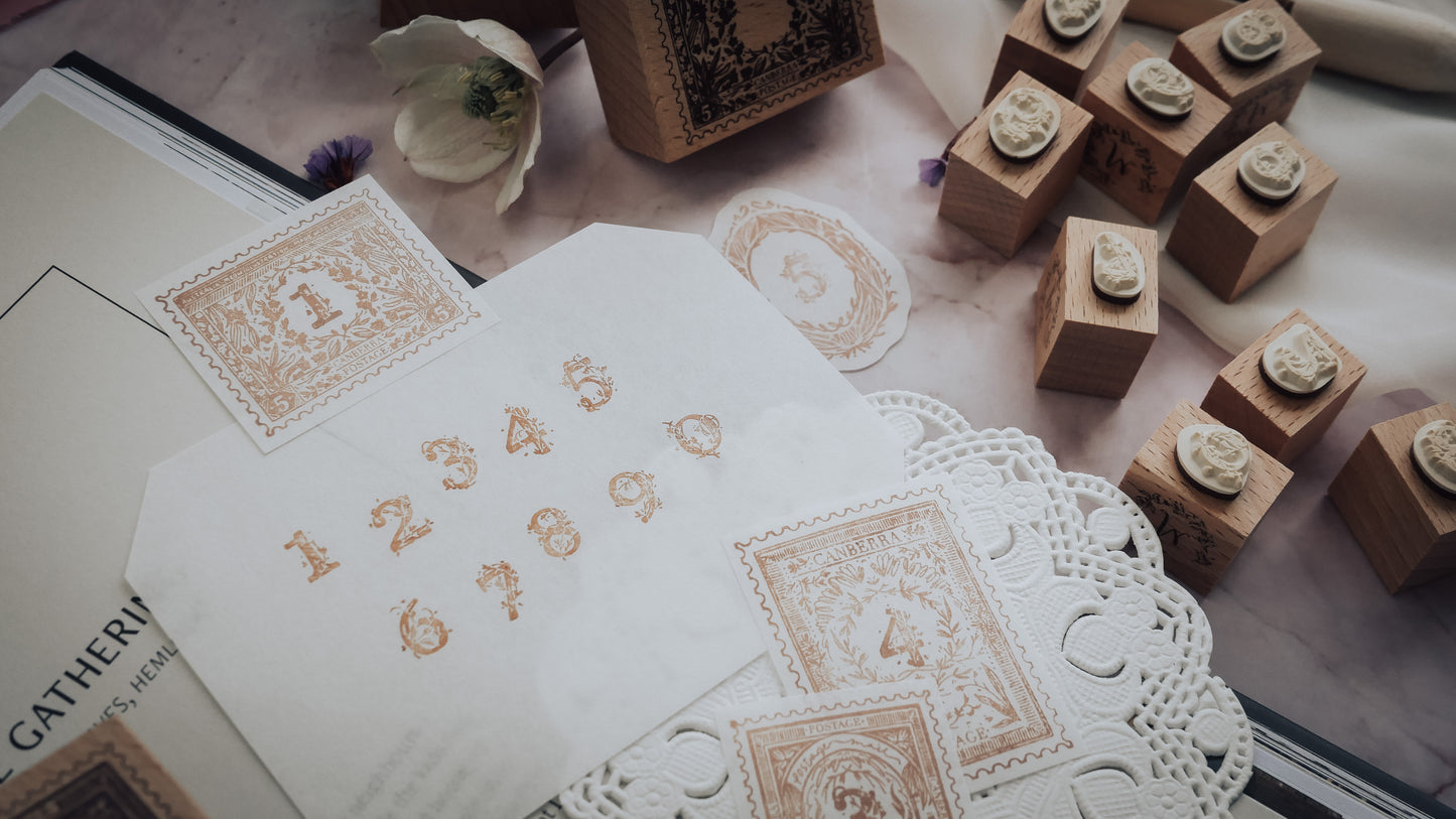 Stamp Set | Stamp Issues in the flower season – Floral Numbers (14 pieces set)