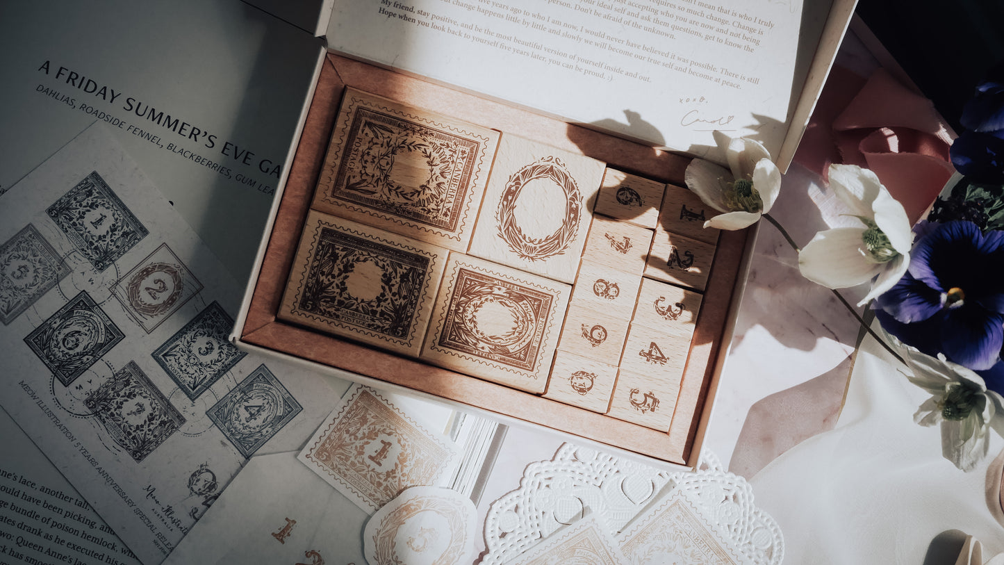 Stamp Set | Stamp Issues in the flower season – Floral Numbers (14 pieces set)