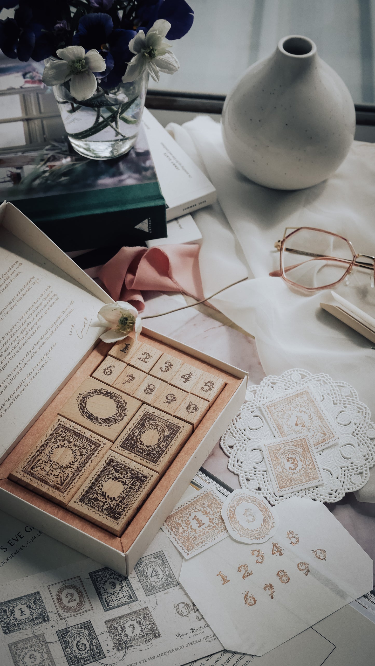 Stamp Set | Stamp Issues in the flower season – Floral Numbers (14 pieces set)
