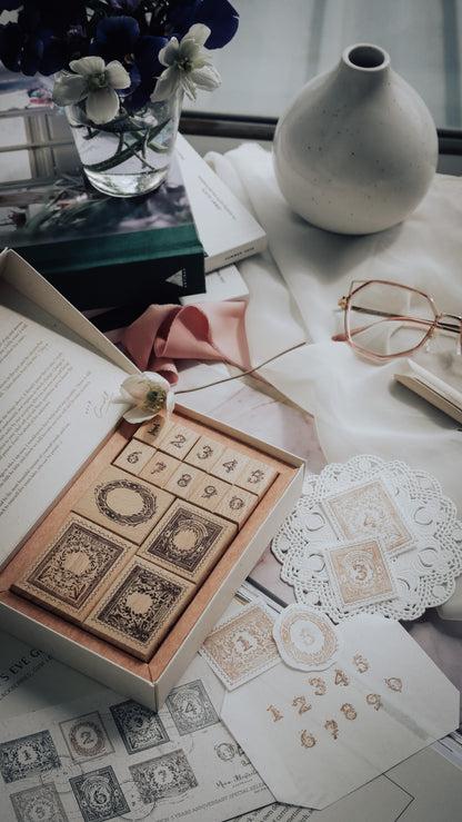 Stamp Set | Stamp Issues in the flower season – Floral Numbers (14 pieces set)