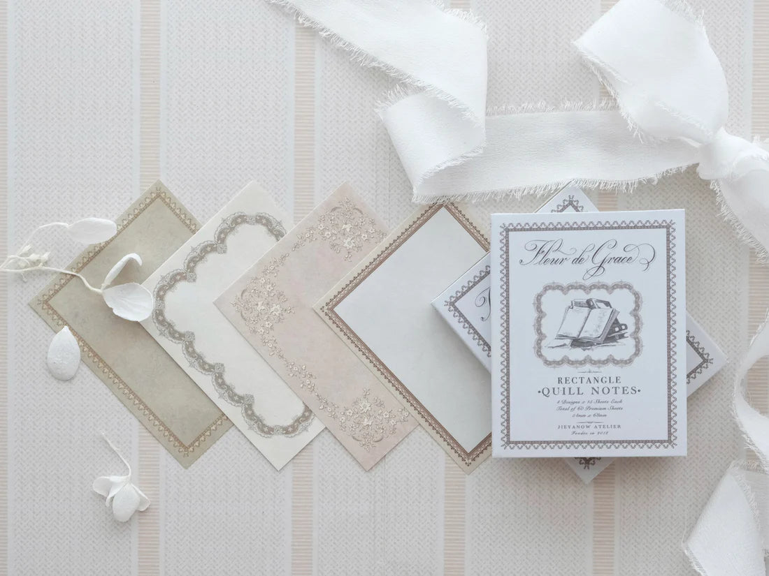 (PRE ORDER) Memo pad | Fleur de Grace: Rectangle Quill Notes
