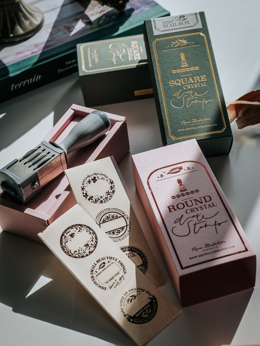 Date Stamp Set | Happy Airmail round clear date stamp set