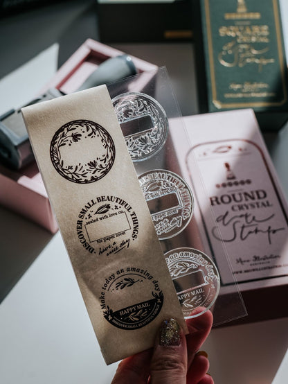 Date Stamp Set | Happy Airmail round clear date stamp set