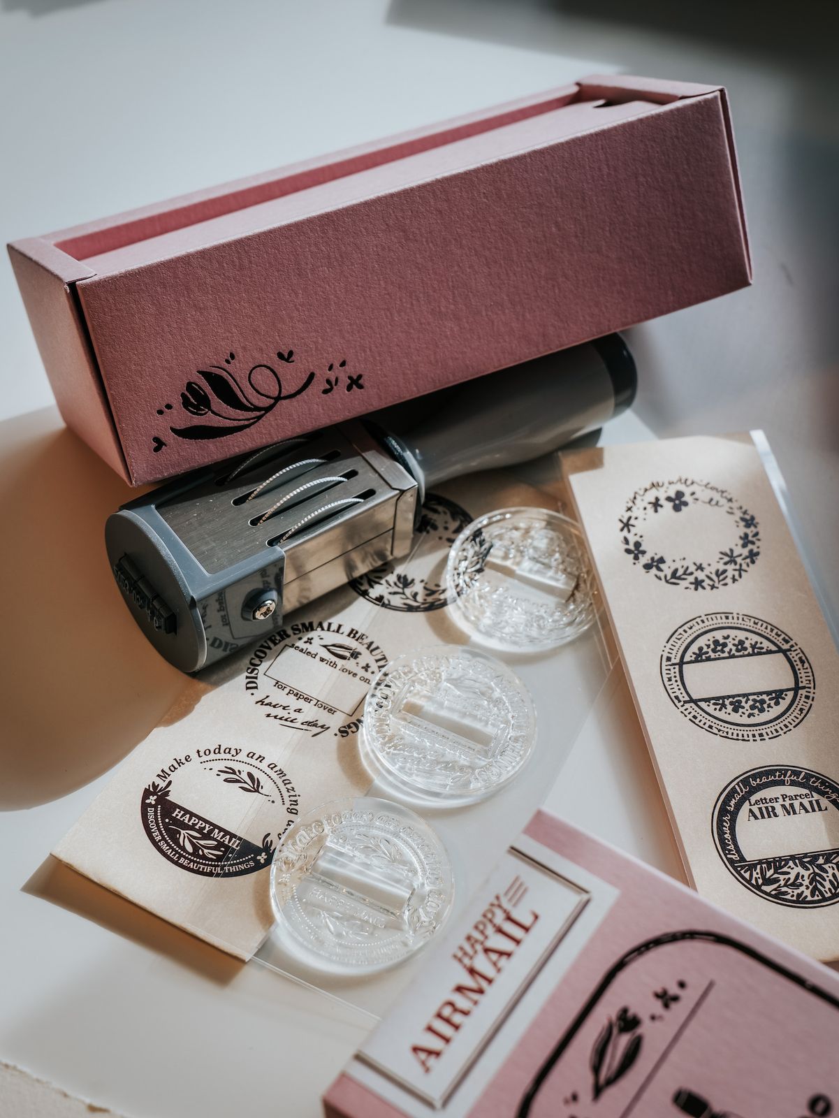 Date Stamp Set | Happy Airmail round clear date stamp set