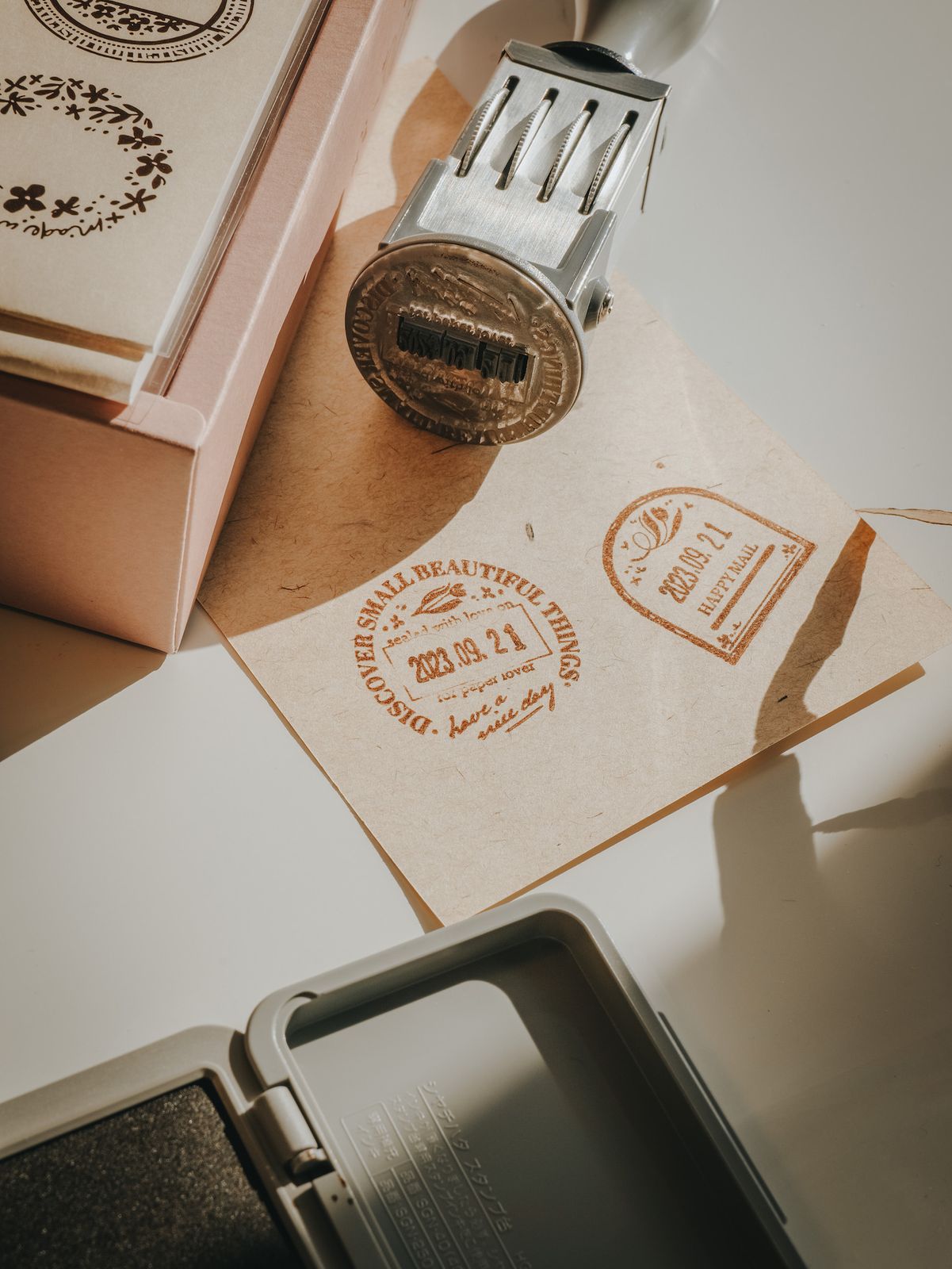 Date Stamp Set | Happy Airmail round clear date stamp set