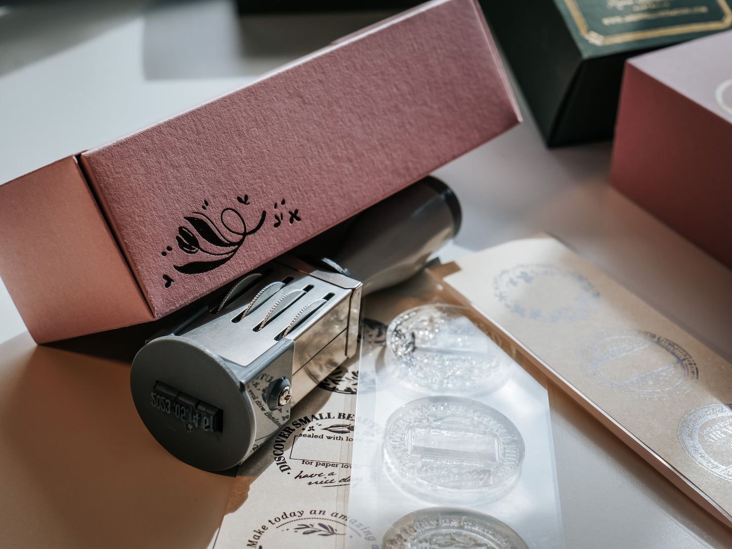 Date Stamp Set | Happy Airmail round clear date stamp set