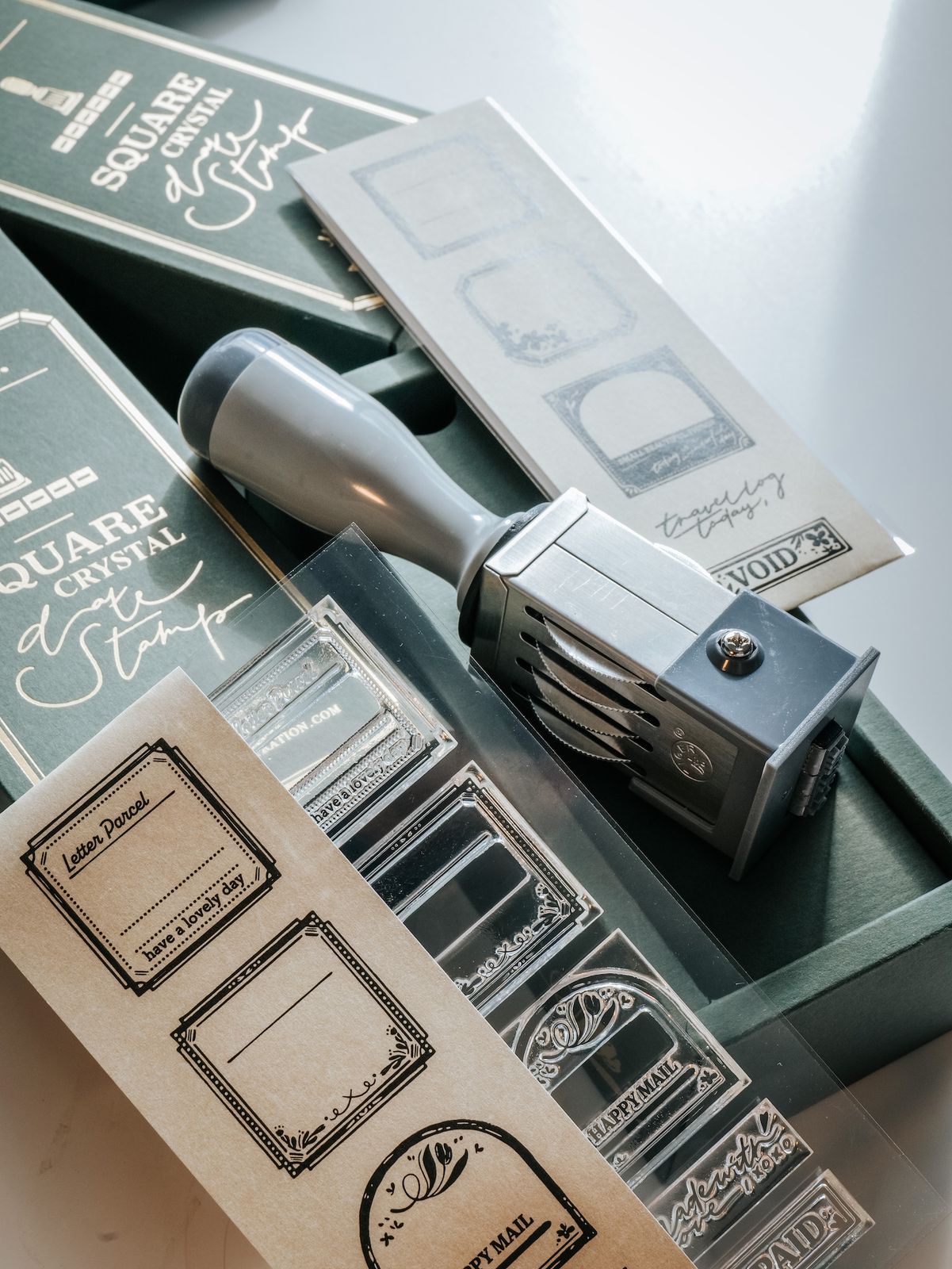 Date Stamp Set | Little Mailbox square clear date stamp set