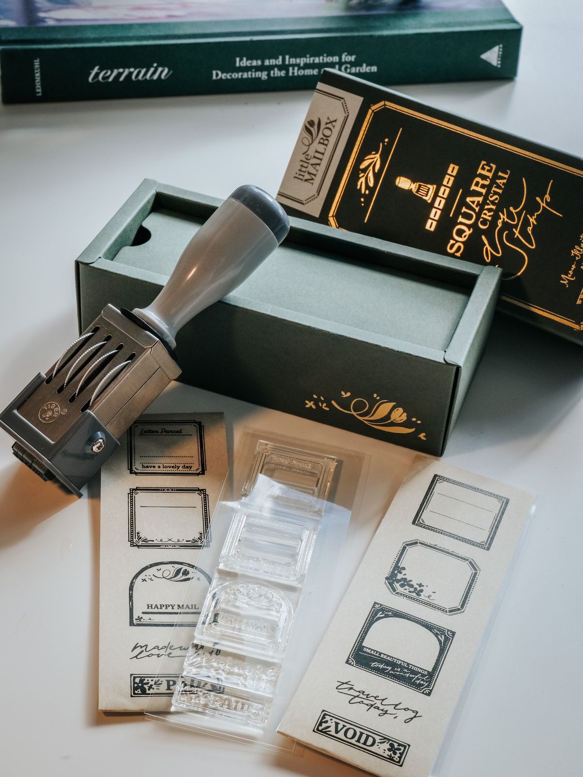 Date Stamp Set | Little Mailbox square clear date stamp set