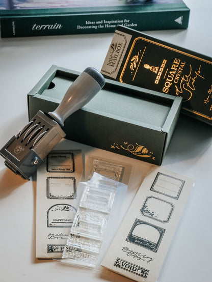 Date Stamp Set | Little Mailbox square clear date stamp set