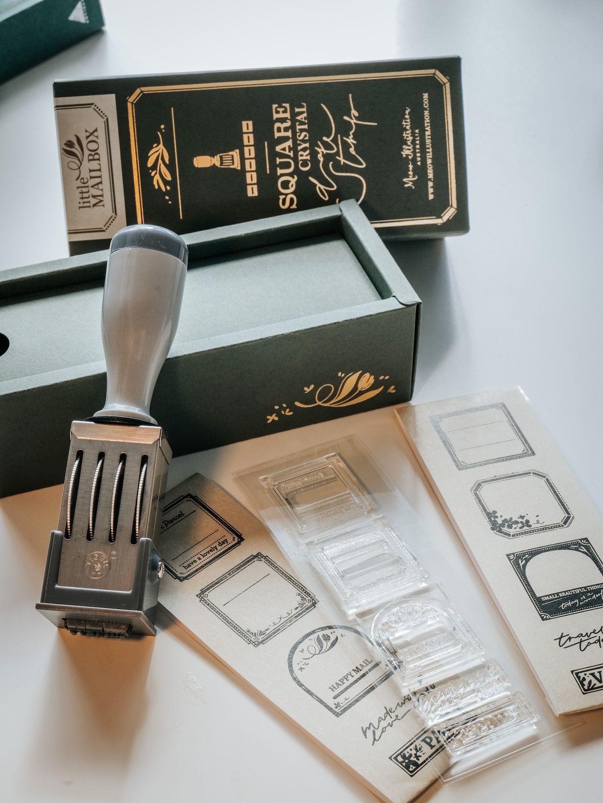 Date Stamp Set | Little Mailbox square clear date stamp set