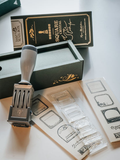 Date Stamp Set | Little Mailbox square clear date stamp set