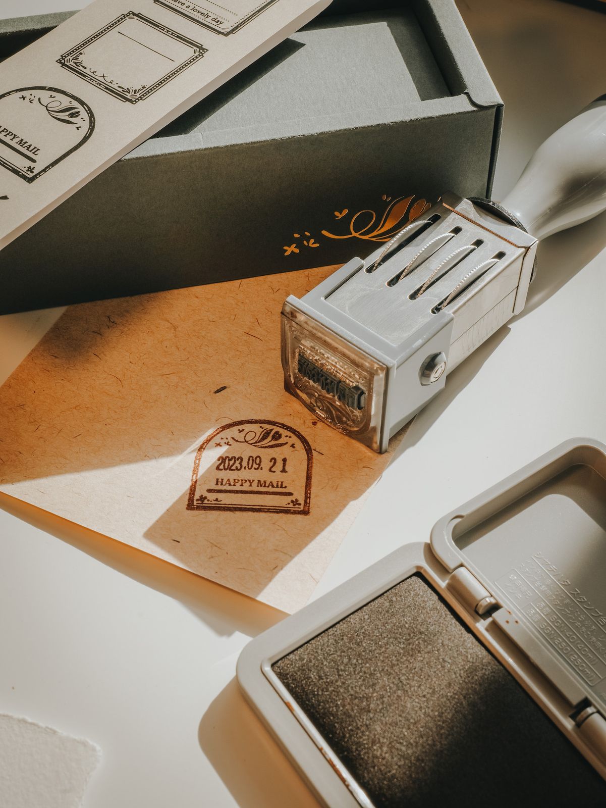 Date Stamp Set | Little Mailbox square clear date stamp set