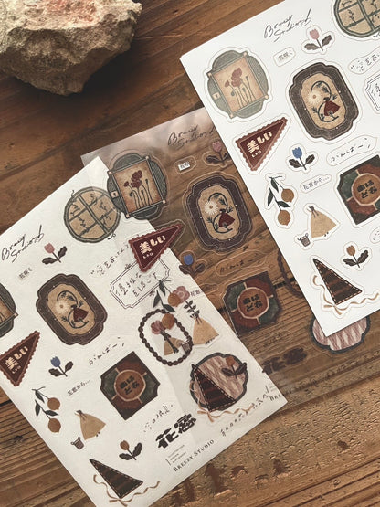 Sticker Set | Flower window (3 different materials)