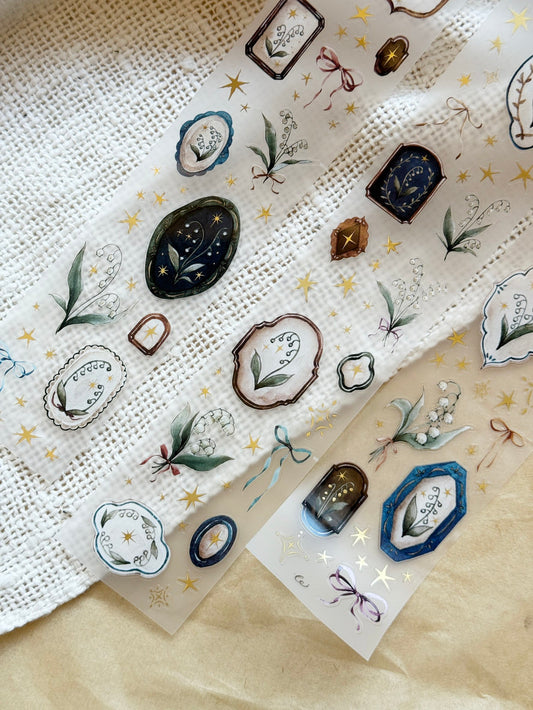 Die-cut Matte PET Tape | Collecting Lily of the Valley (5cm) (Bronzing)