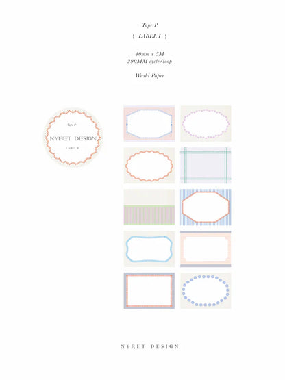 Washi Tape | Tape P - Label I