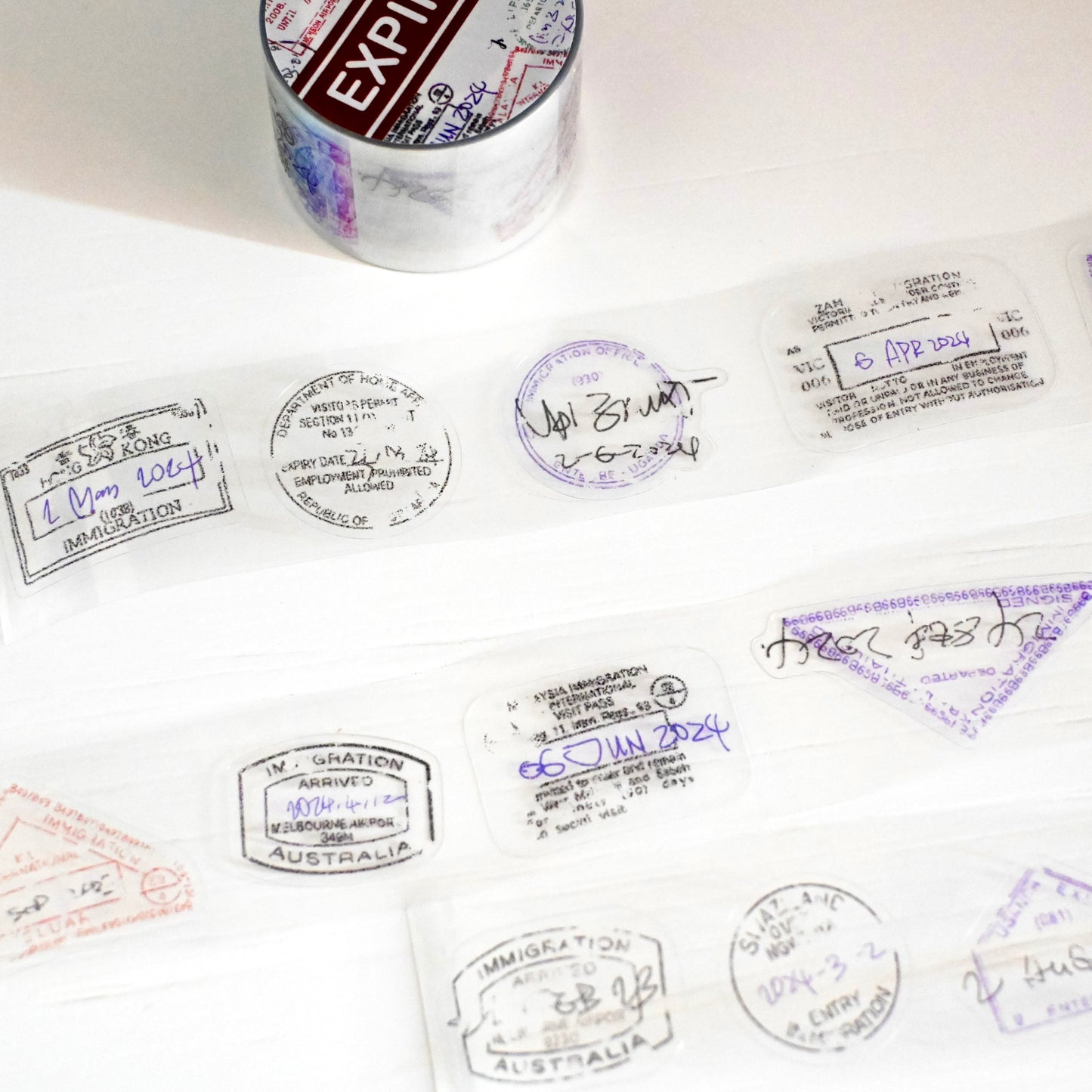 Kiss-cut PET Tape | Expired Visa Stamp (3cm)