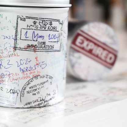 Kiss-cut PET Tape | Expired Visa Stamp (3cm)