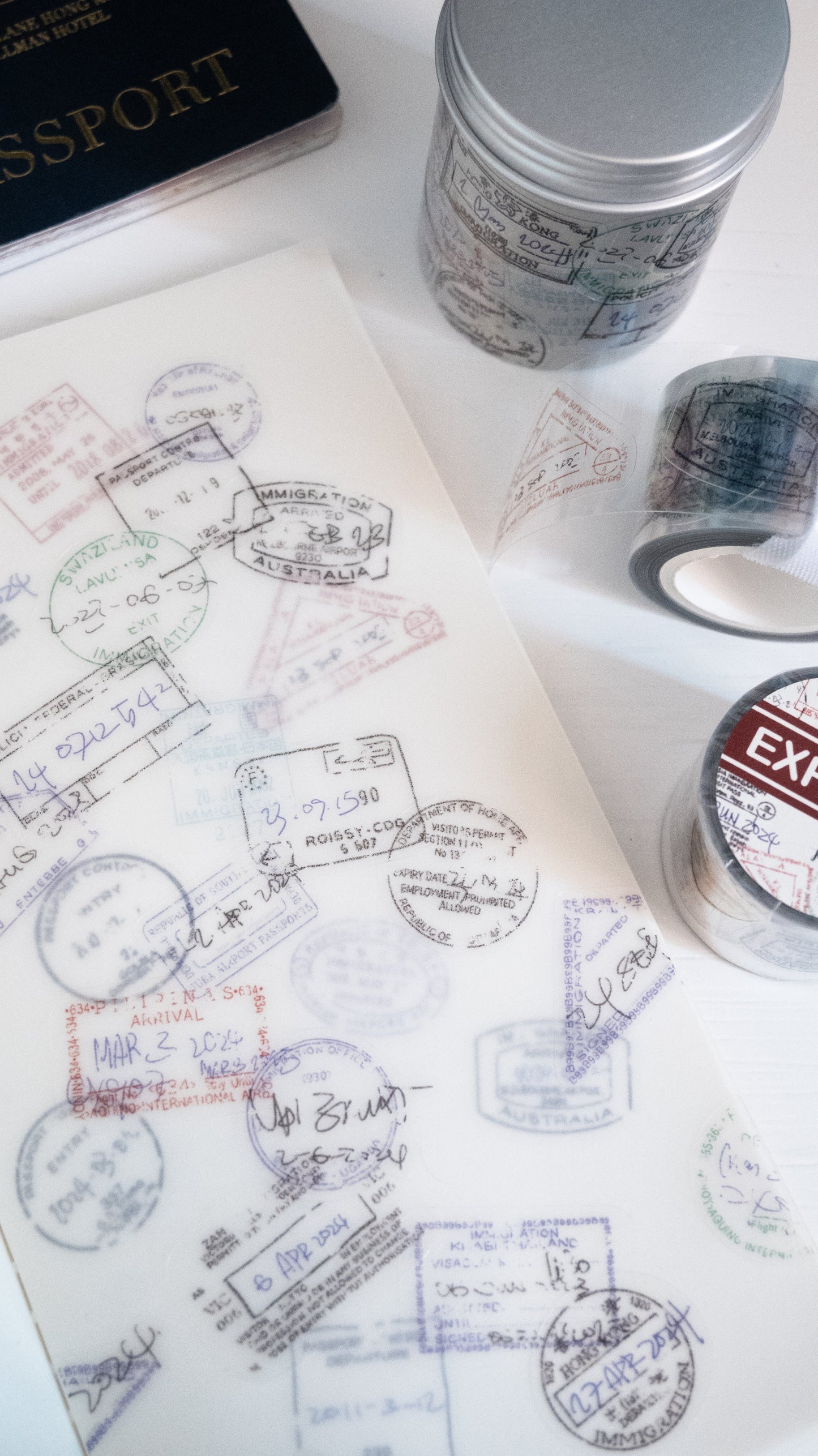 Kiss-cut PET Tape | Expired Visa Stamp (3cm)