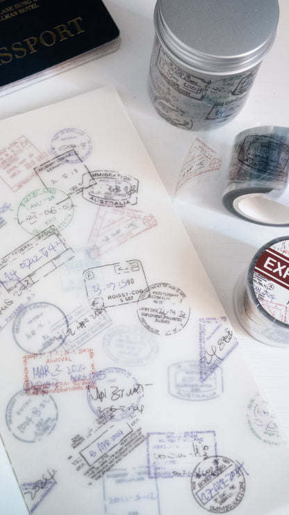 Kiss-cut PET Tape | Expired Visa Stamp (3cm)
