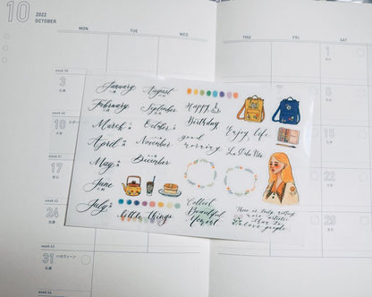 Transfer Stickers | For calendar