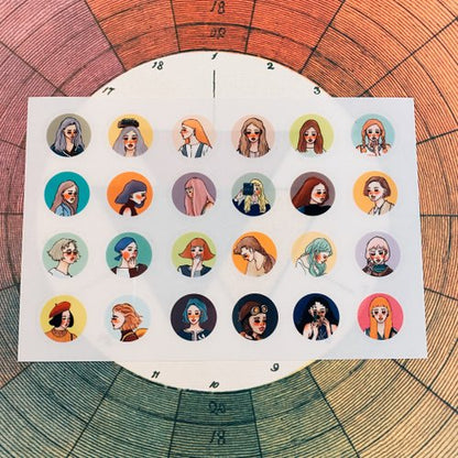 Transfer Stickers | Girl circle stand