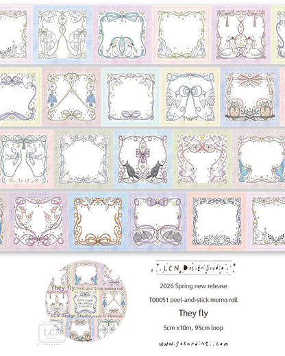 Memo Roll | peel-and-stick: They Fly (5cm)