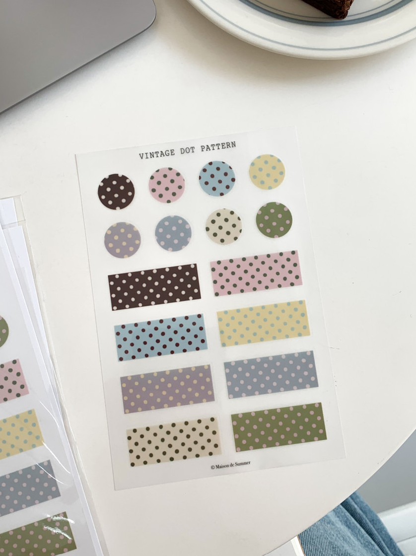 Transfer Stickers | Vintage Dot Pattern
