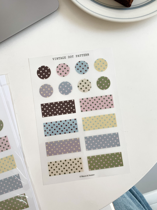 Transfer Stickers | Vintage Dot Pattern
