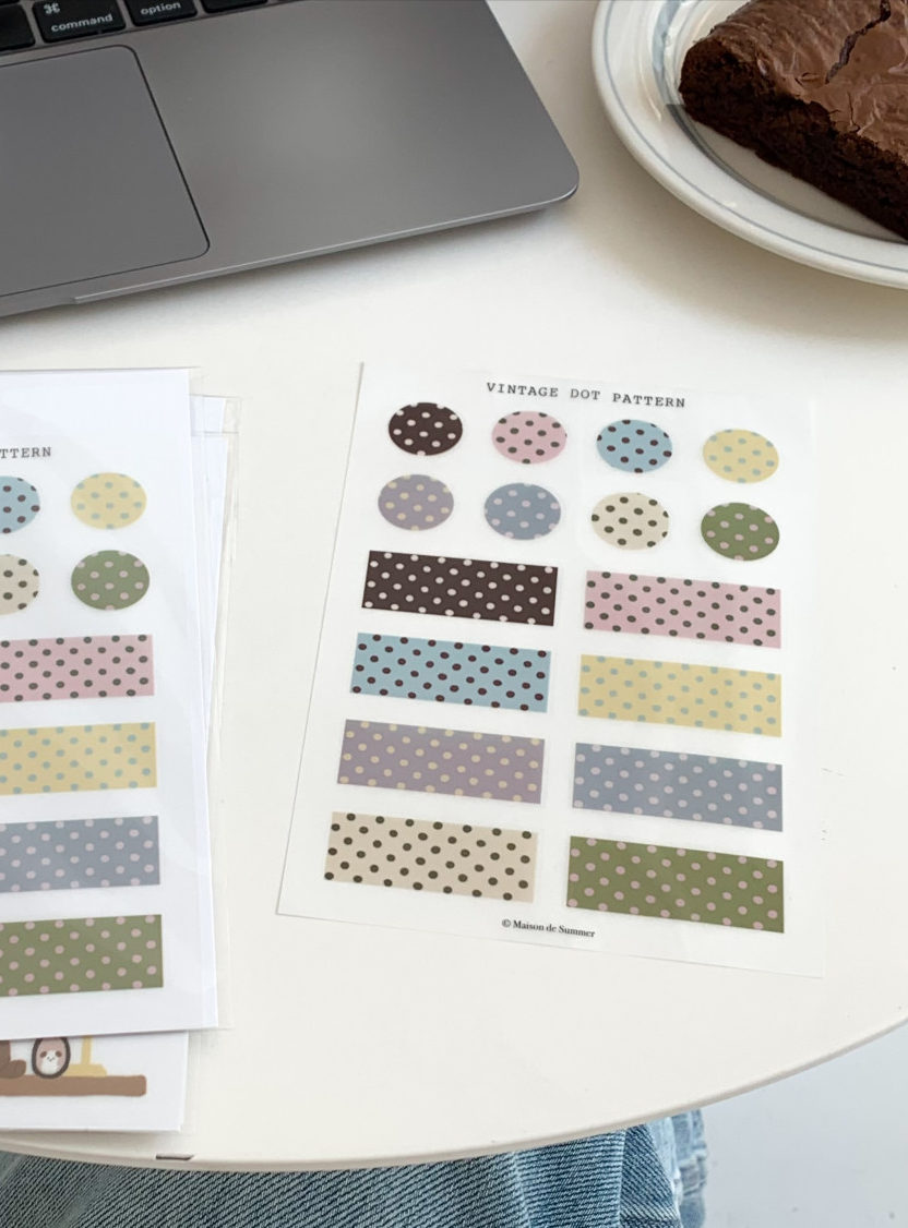 Transfer Stickers | Vintage Dot Pattern