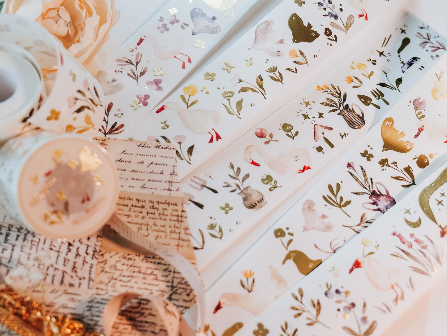 Washi Tape | Woodland Story (5cm) (with Matte Gold Foil)