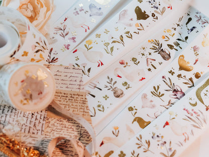 Washi Tape | Woodland Story (5cm) (with Matte Gold Foil)