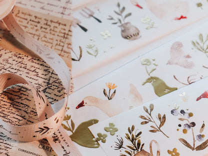 Washi Tape | Woodland Story (5cm) (with Matte Gold Foil)