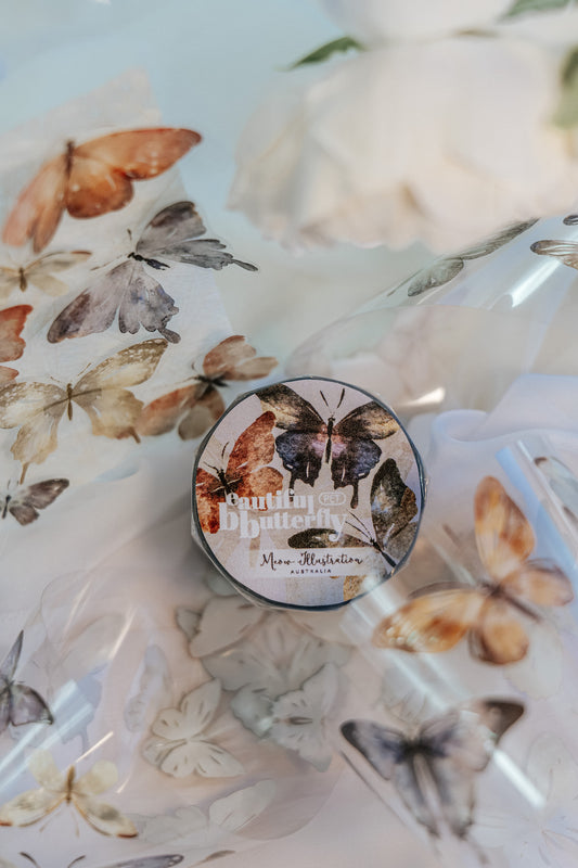 Glossy PET Tape | Beautiful Butterfly (5cm) (with Iridescent foil)