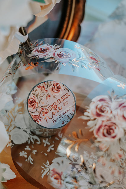 Glossy PET Tape | Summer Roses (6cm) (with Bronze Gold foil)