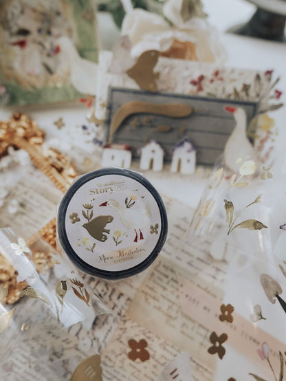 Glossy PET Tape | Woodland Story (5cm) (with Matte Gold Foil)