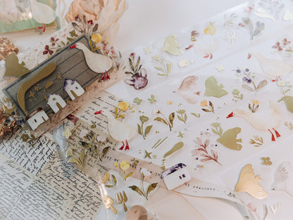Glossy PET Tape | Woodland Story (5cm) (with Matte Gold Foil)