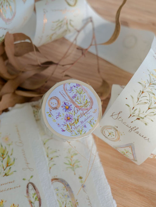 (PRE ORDER) Washi Tape | A Year of Blossom Autumn (5cm) (with Bronze Gold Foil)