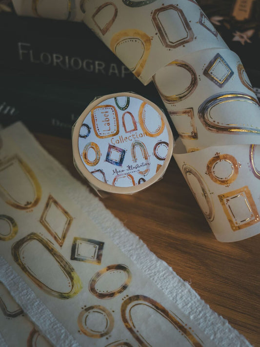 (PRE ORDER) Washi Tape | Label Collection (5cm) (with Gold Foil)