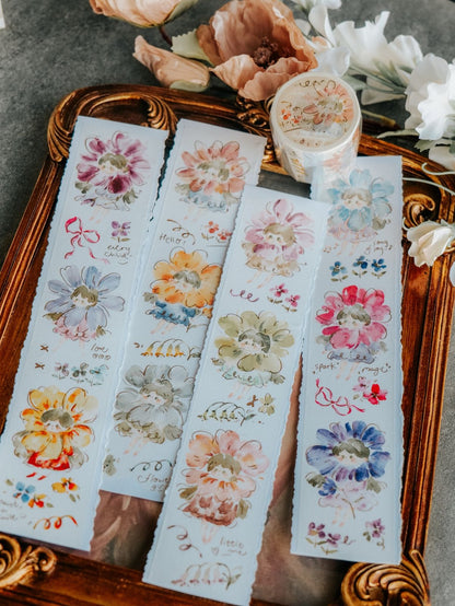 Washi Tape | Flower Girls (5cm) (with Rose Gold Foil)