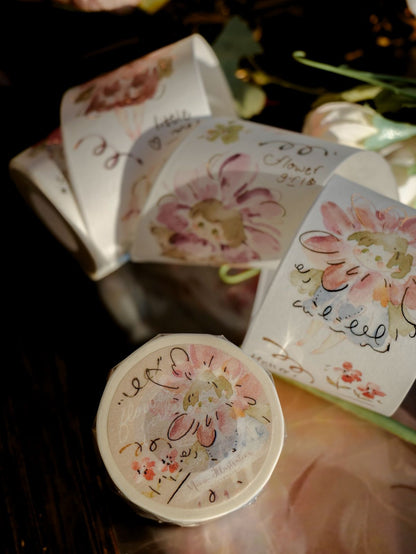 Washi Tape | Flower Girls (5cm) (with Rose Gold Foil)
