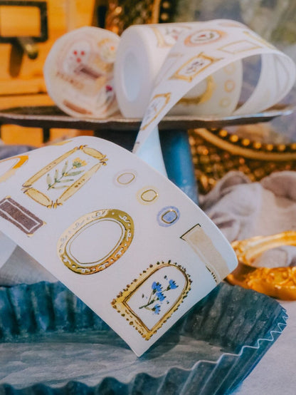 Kiss-cut Washi Tape | Frames (5cm) (with Gold Foil)