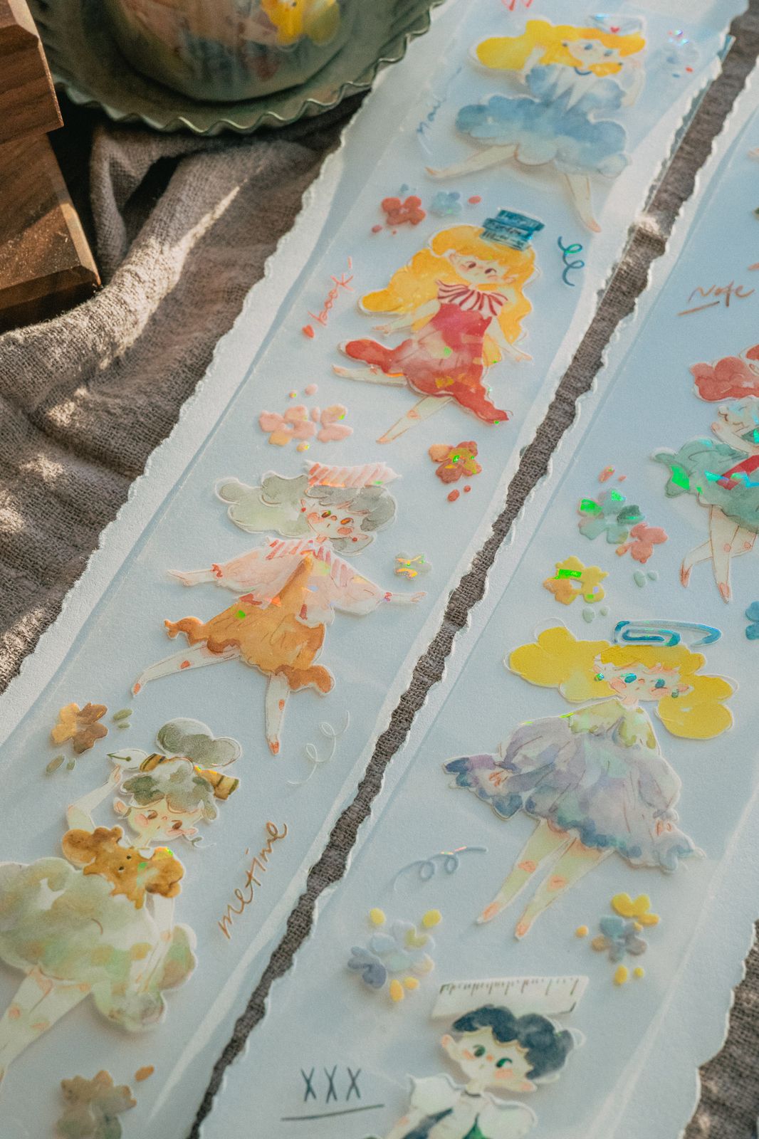 (Incoming Stock) Glossy PET Tape | Stationery Fairy (5cm) (with Iridescent Foil)