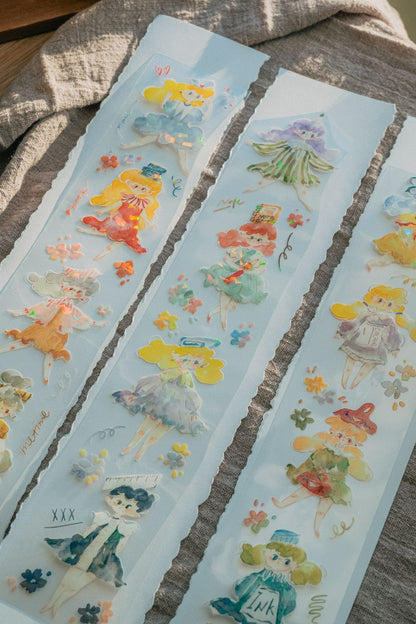 Glossy PET Tape | Stationery Fairy (5cm) (with Iridescent Foil)